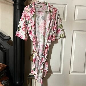 Show Me Your MuMu Pink and Green Floral Robe